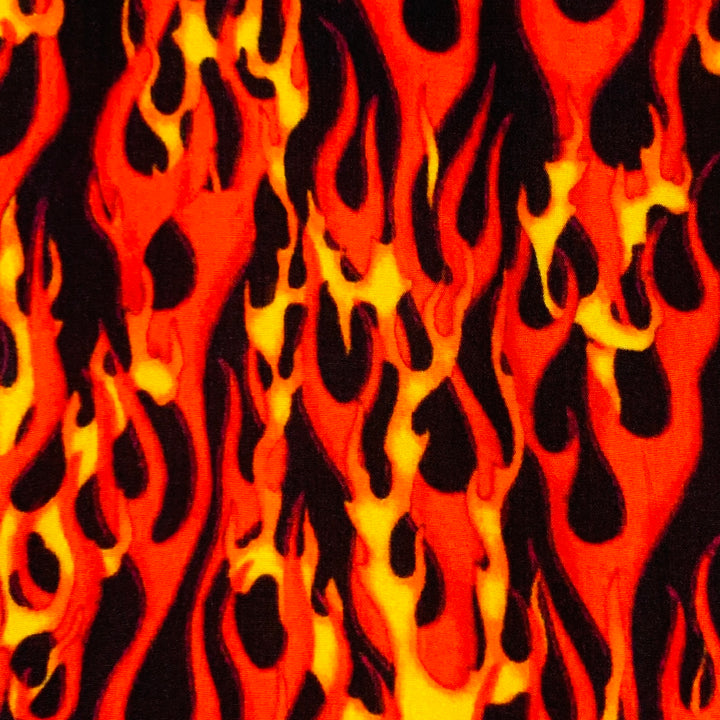 R13 SS20 Size M Orange Yellow Black Flames Viscose One Pocket Short Sleeve Shirt