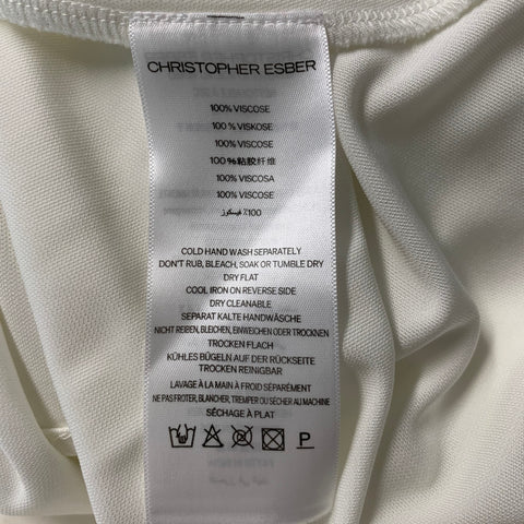 CHRISTOPHER ESBER Talla 6 Vestido largo drapeado de viscosa blanco