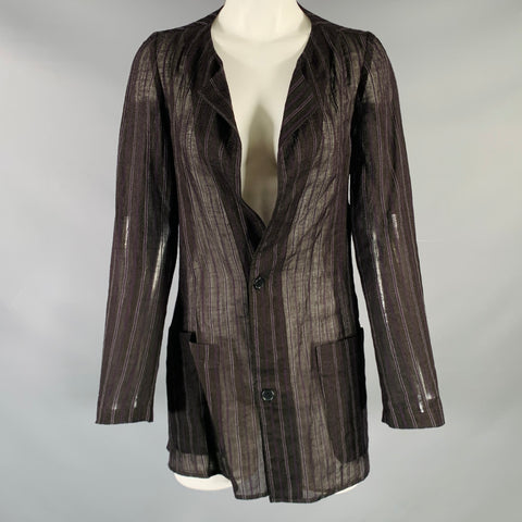 YOHJI YAMAMOTO Size S Black Cotton Notch Lapel Coat