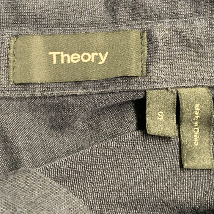 THEORY Size S Navy Modal Blend Short Sleeve Polo