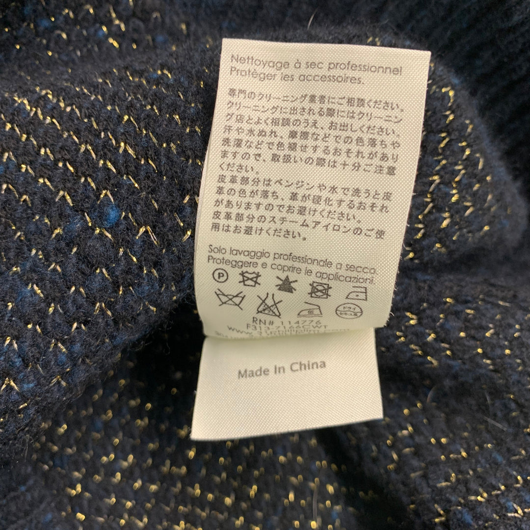 3.1 PHILLIP LIM Talla S Suéter con hebilla de cuero y punto en mezcla de lana y color negro y dorado