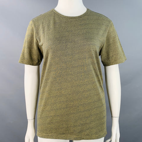 PAUL SMITH Size L Yellow Blue Cotton Melange Crew Neck T-Shirt