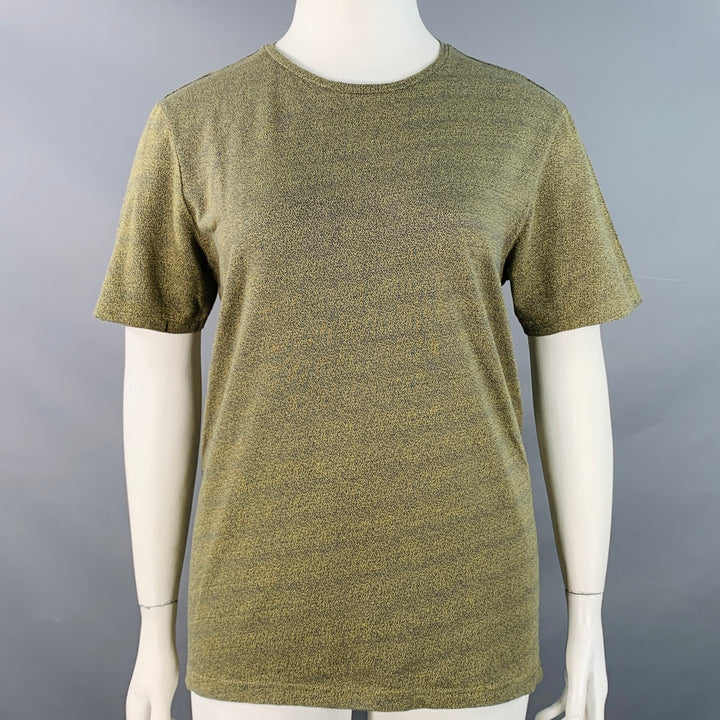 PAUL SMITH Size L Yellow Blue Cotton Melange Crew Neck T-Shirt