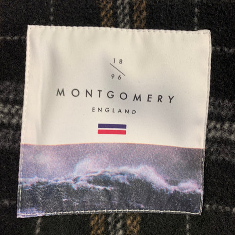 MONTGOMERY Size L Black Wool Toggle Closure Duffle Coat