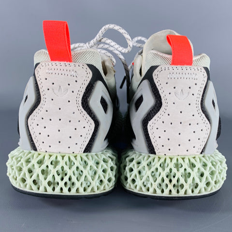 ADIDAS Size 11 Green Black Nylon Lace-Up Sneakers