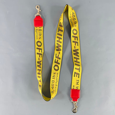 OFF-WHITE Yellow Red Logo Canvas Bag Strap