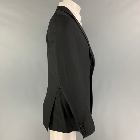 CALVIN KLEIN COLLECTION Taille 38 Manteau de sport à revers en laine noire