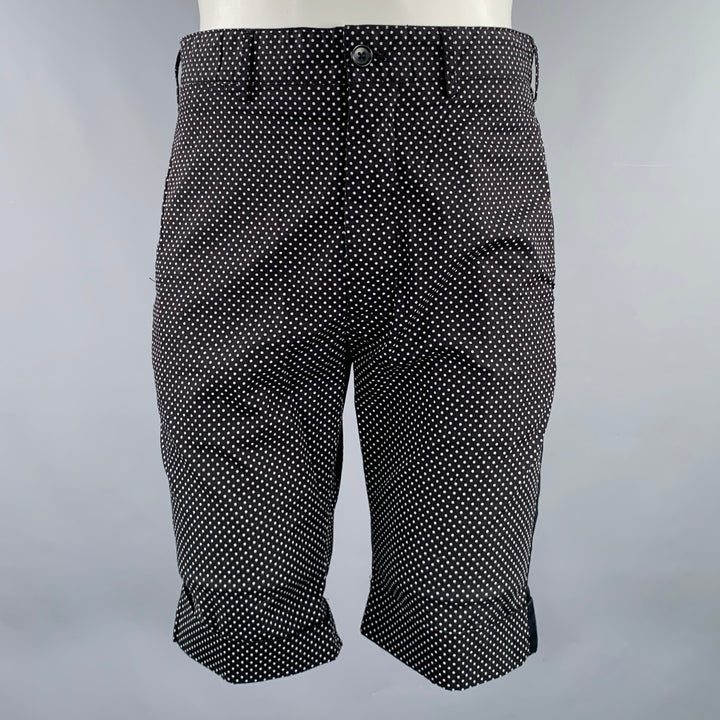 ENGINEERED GARMENTS Size 32 Black White Polka Dot Cotton Zip Fly Shorts