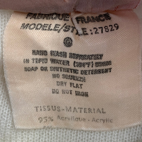 COURREGES Size 0 Cream Grey Acrylic Blend Textured Long Sleeve Pullover