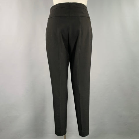 AKRIS Size 12 Black Polyester Blend Flat Front Dress Pants