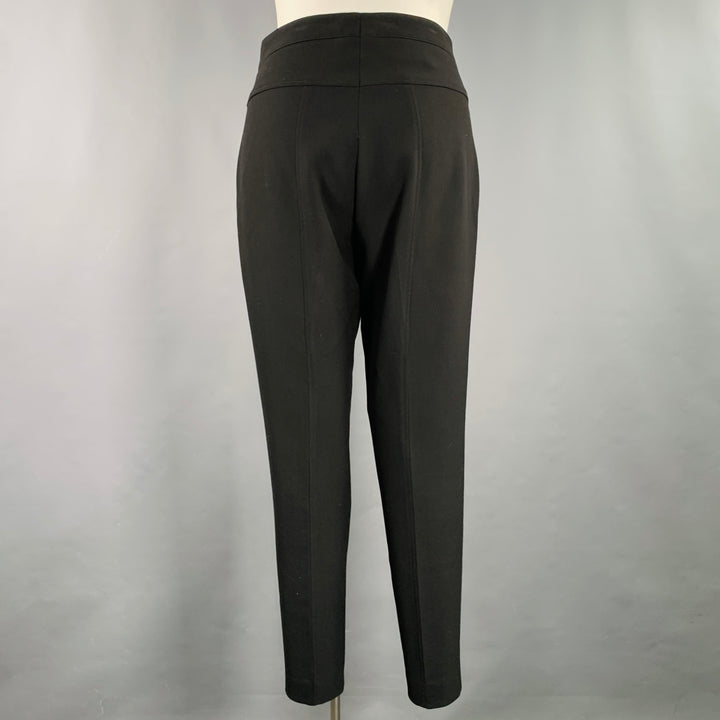AKRIS Size 12 Black Polyester Blend Flat Front Dress Pants