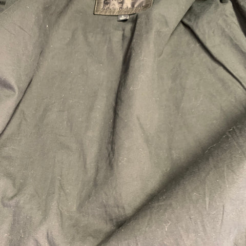 ANDREW MARC Size L Black Leather Zip Up Jacket