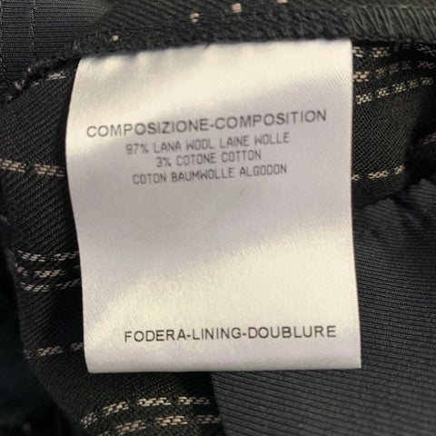 GUCCI Size 8 Black Grey Wool Cotton Dots Wide Leg Dress Pants