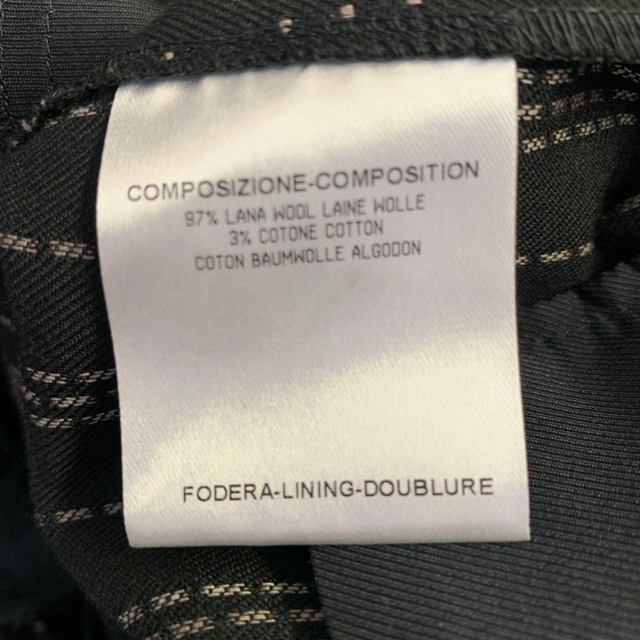 GUCCI Size 8 Black Grey Wool Cotton Dots Wide Leg Dress Pants