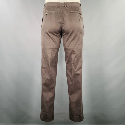 ERMENEGILDO ZEGNA Size 34 Charcoal Grey Cotton Blend Casual Pants
