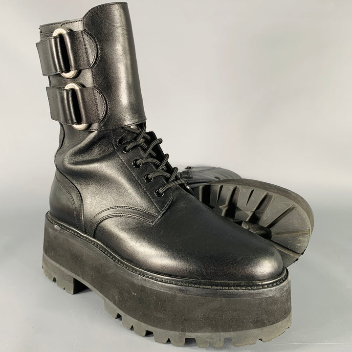 CELINE Size 8 SS23 -Bulky Maxx- Black Leather Platform Boots