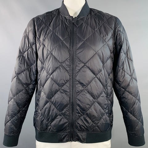MARINE LAYER Fall 2023 Size L Rhett Navy Quilted Nylon Zip Up Jacket