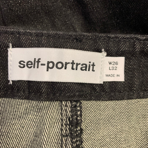 SELF-PORTRAIT Size 26 Black Cotton Five Pockets Jeans