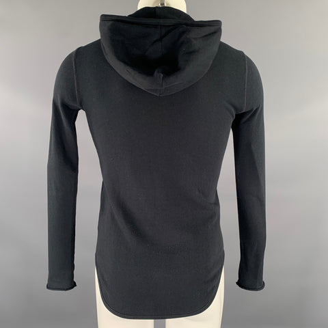 ATM Size XS Black Knitted Cotton Zip Up Jacket