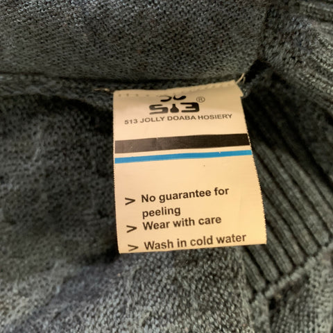 JOLLY DOABA HOSIERY Size XL Blue Teal Knitted Zip Up Jacket