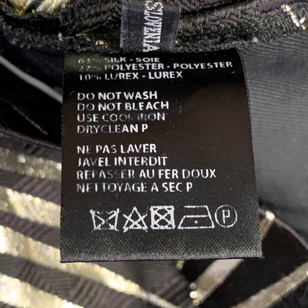 HAIDER ACKERMANN Size 32 Black Gold Jacquard Silk Blend Sunburst Cropped Casual Pants