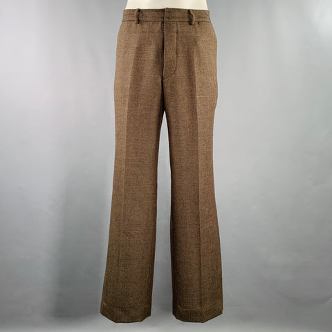 MAISON MARTIN MARGIELA Size 36 Brown Twill Wool Flat Front Dress Pants