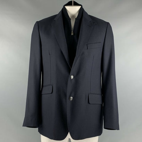 CORNELIANI Taille 42 Veste à simple boutonnage en laine vierge marine