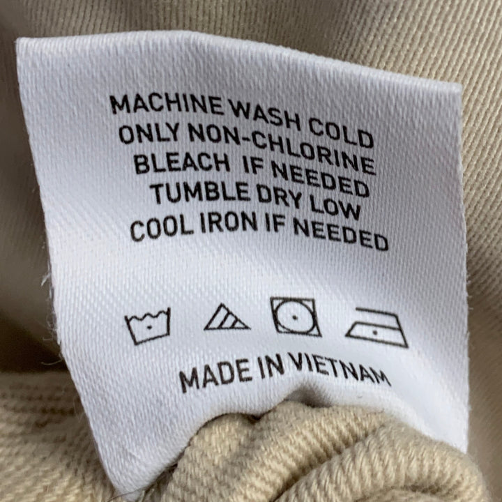 TODD SNYDER Size L Beige Twill Cotton Blend Drawstring Shorts