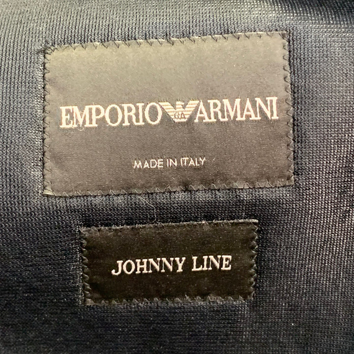 EMPORIO ARMANI Size 34 Regular Navy Textured Polyester Sport Coat