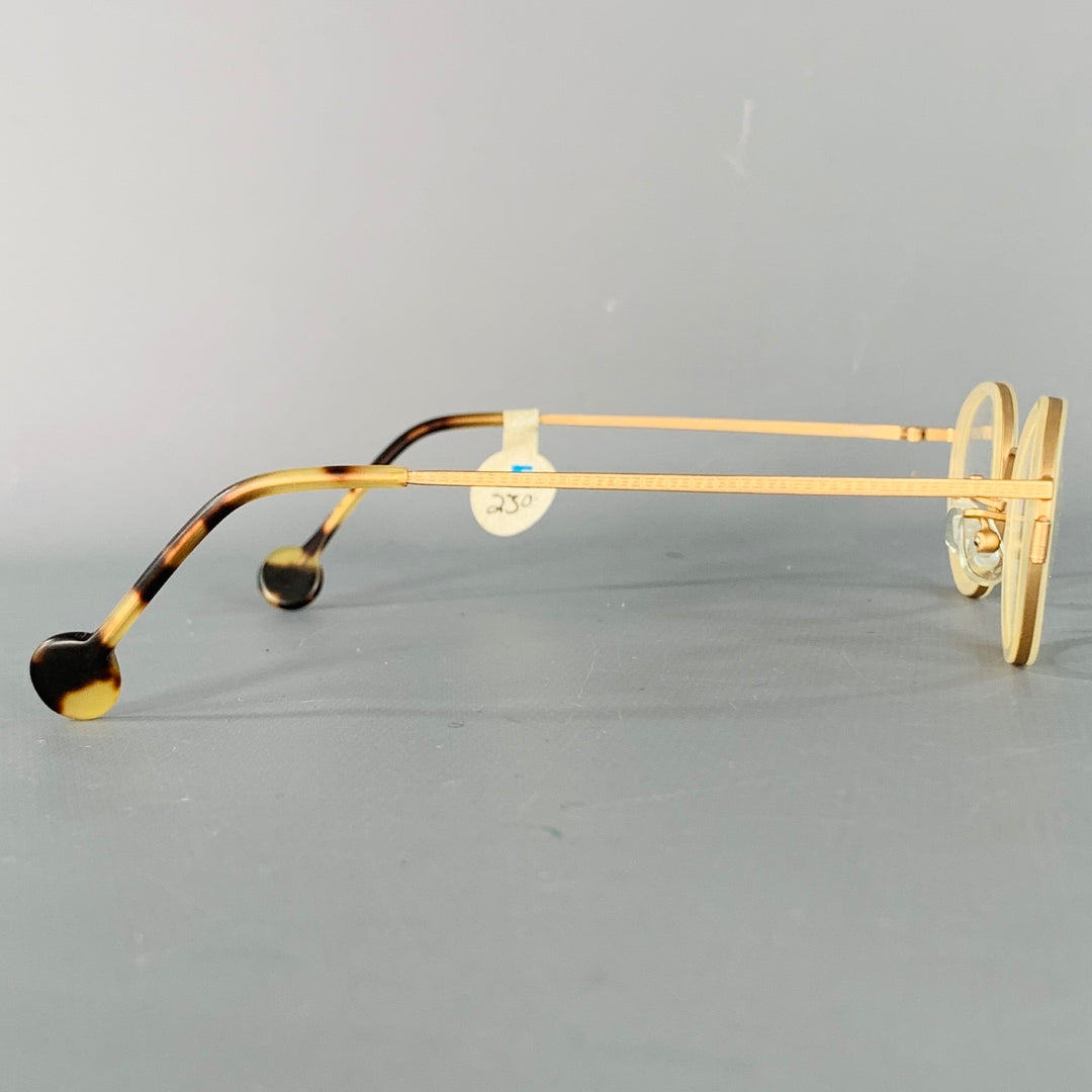 L.A.EYEWORKS Jenna Gold Metal Round Glasses Frames
