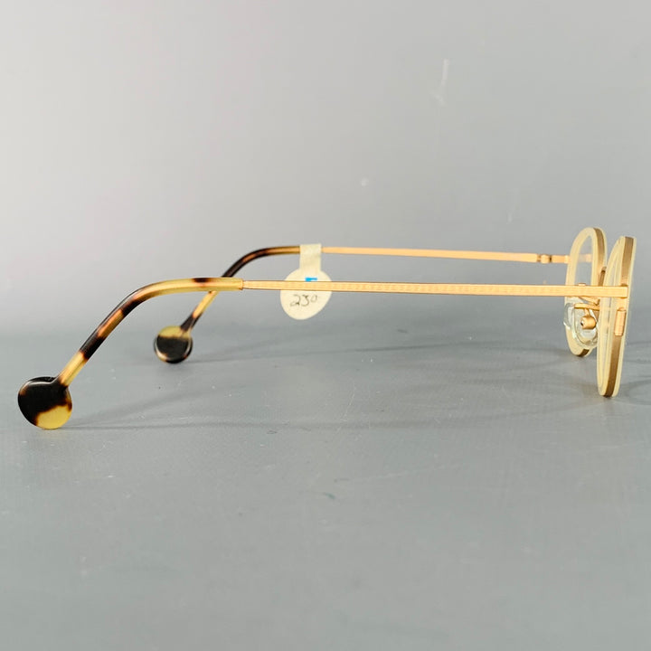 L.A.EYEWORKS Jenna Gold Metal Round Glasses Frames