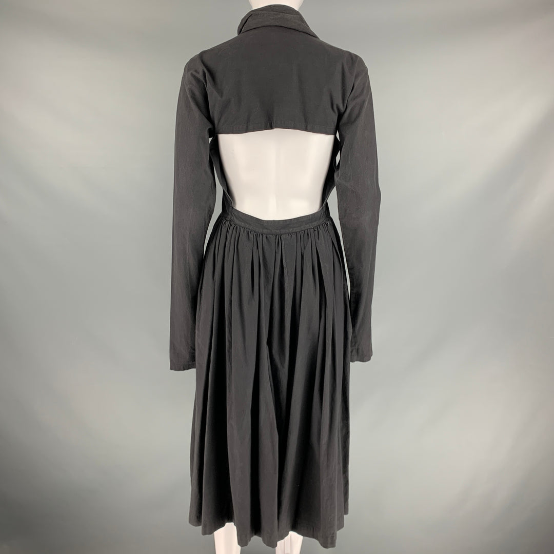 COMME des GARCONS 1980s Size M Black Cotton Open Back Dress