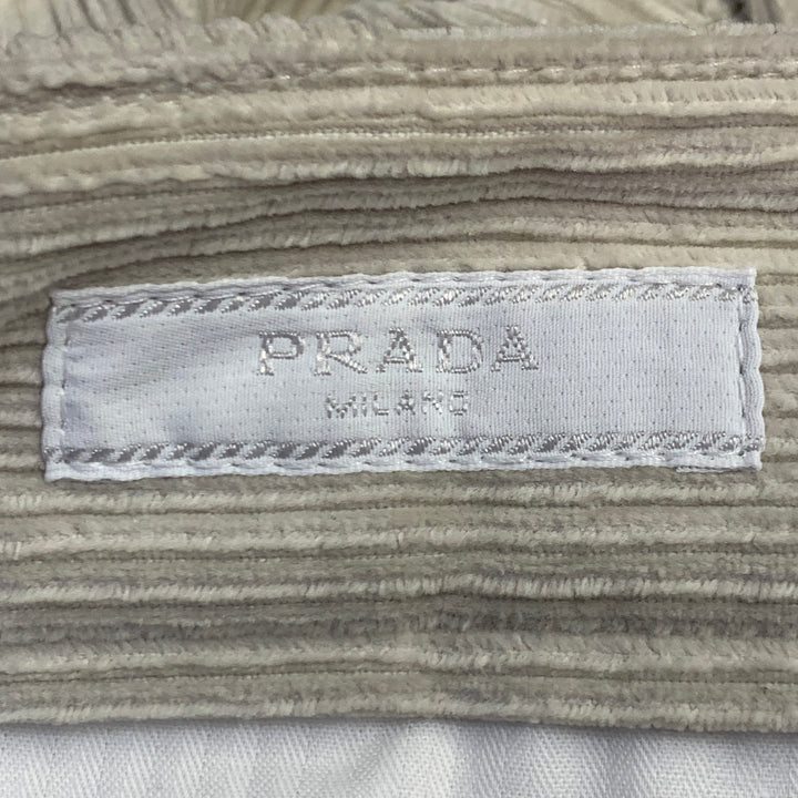 PRADA Size L Beige Stone Pinwale Corduroy Cotton Cargo Casual Pants