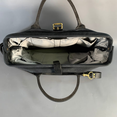 MALLE LONDON Sac à main en toile noire avec garniture en cuir