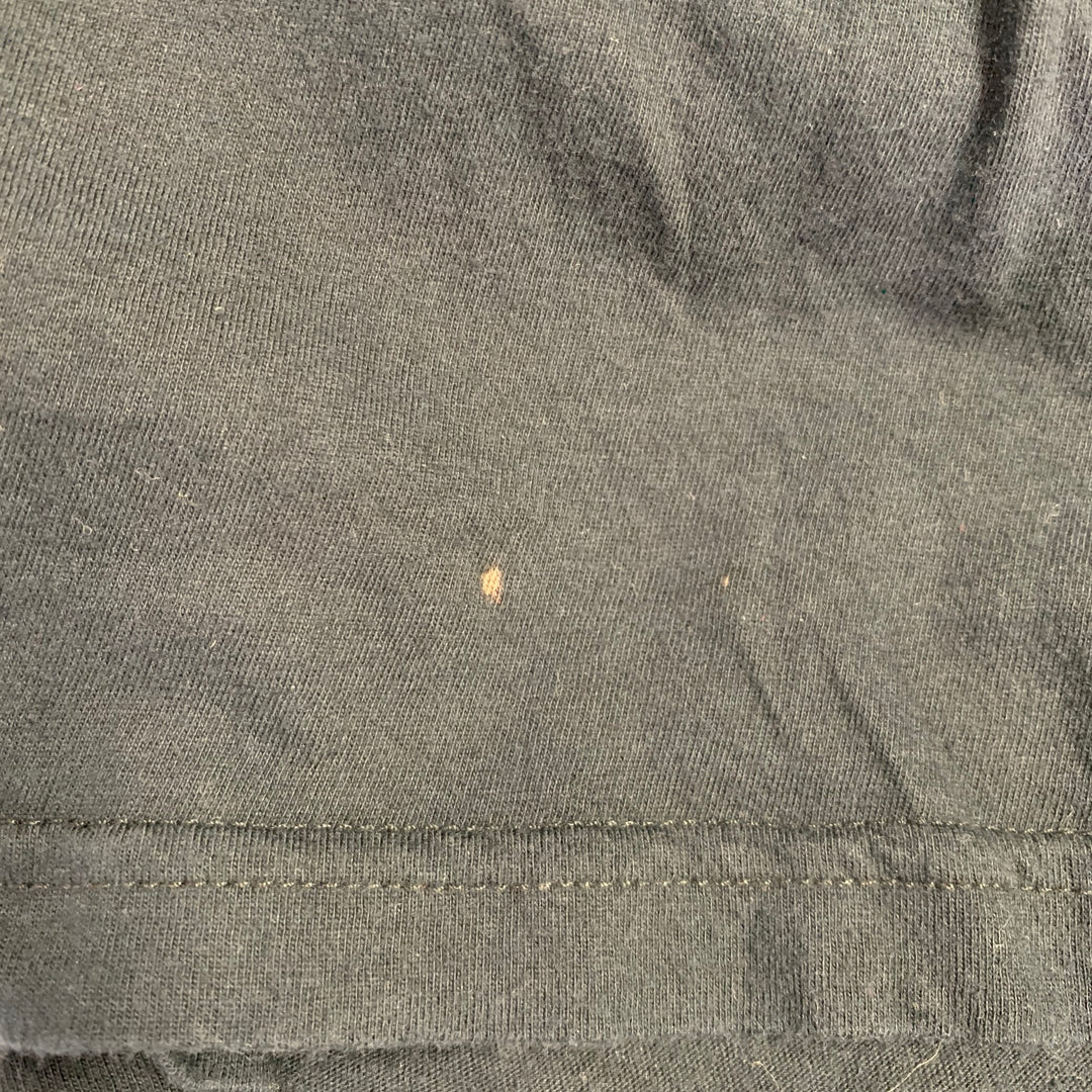 JOHN GALLIANO Size S Black Monogram Print Cotton V-Neck T-shirt