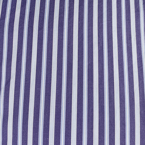 CHARVET Size M Blue Light Blue Stripe Cotton Spread Collar Long Sleeve Shirt