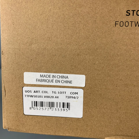 STONE ISLAND Taille 11 Baskets basses en cuir à tissus mélangés noir beige
