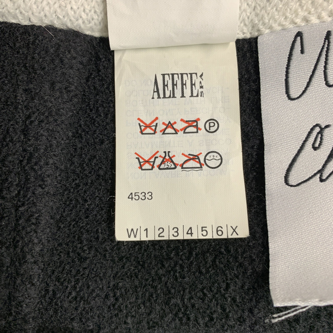 MOSCHINO Size 8 Black White Virgin Wool Contrast trim Single breasted Skirt Suit