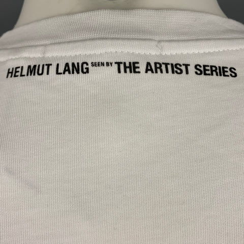 HELMUT LANG Size S White Mark Morrisroe Print Cotton Crew Neck T-shirt