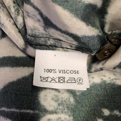 DRIES VAN NOTEN FW19 Archive Size 38 Black Beige Floral Viscose Long Sleeve Shirt