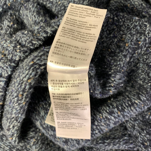 FJALLRAVEN Size L Navy Blue Knit Wool Polyamide Henley Sweater