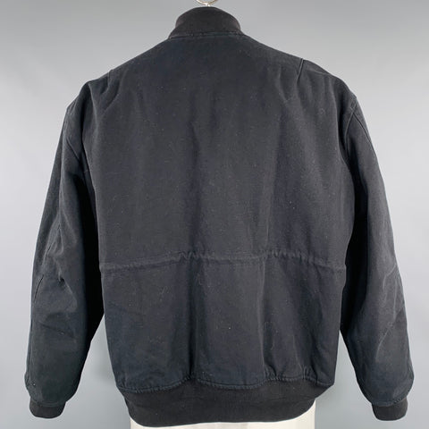 ACNE STUDIOS Size L Black Cotton Zip Up Bomber Jacket
