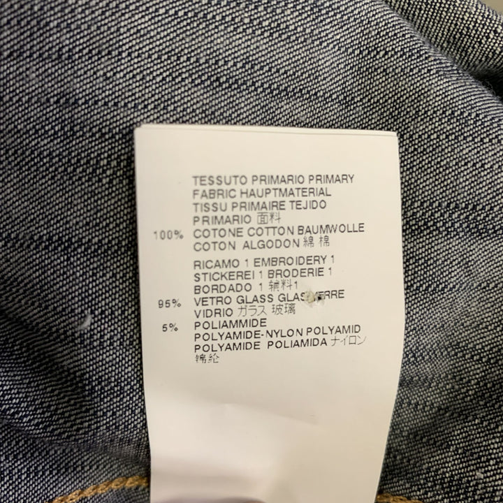 DSQUARED2 Size XS Indigo Embroidery Denim Button Up Long Sleeve Shirt