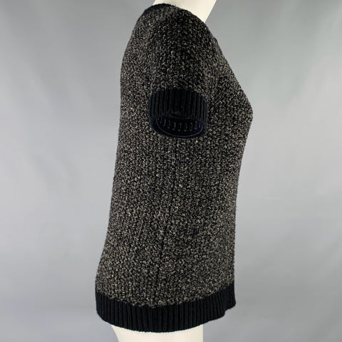 TSE Size S Black Charcoal Wool Blend Short Sleeve Pullover