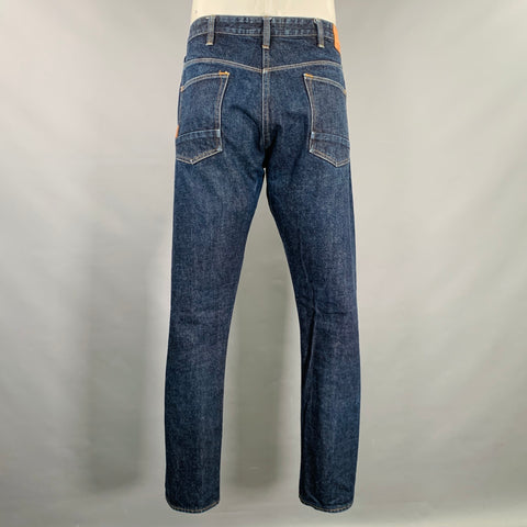 PAUL SMITH Size 36 Blue Contrast Stitch Cotton Straight Japanese Selvedge Jeans