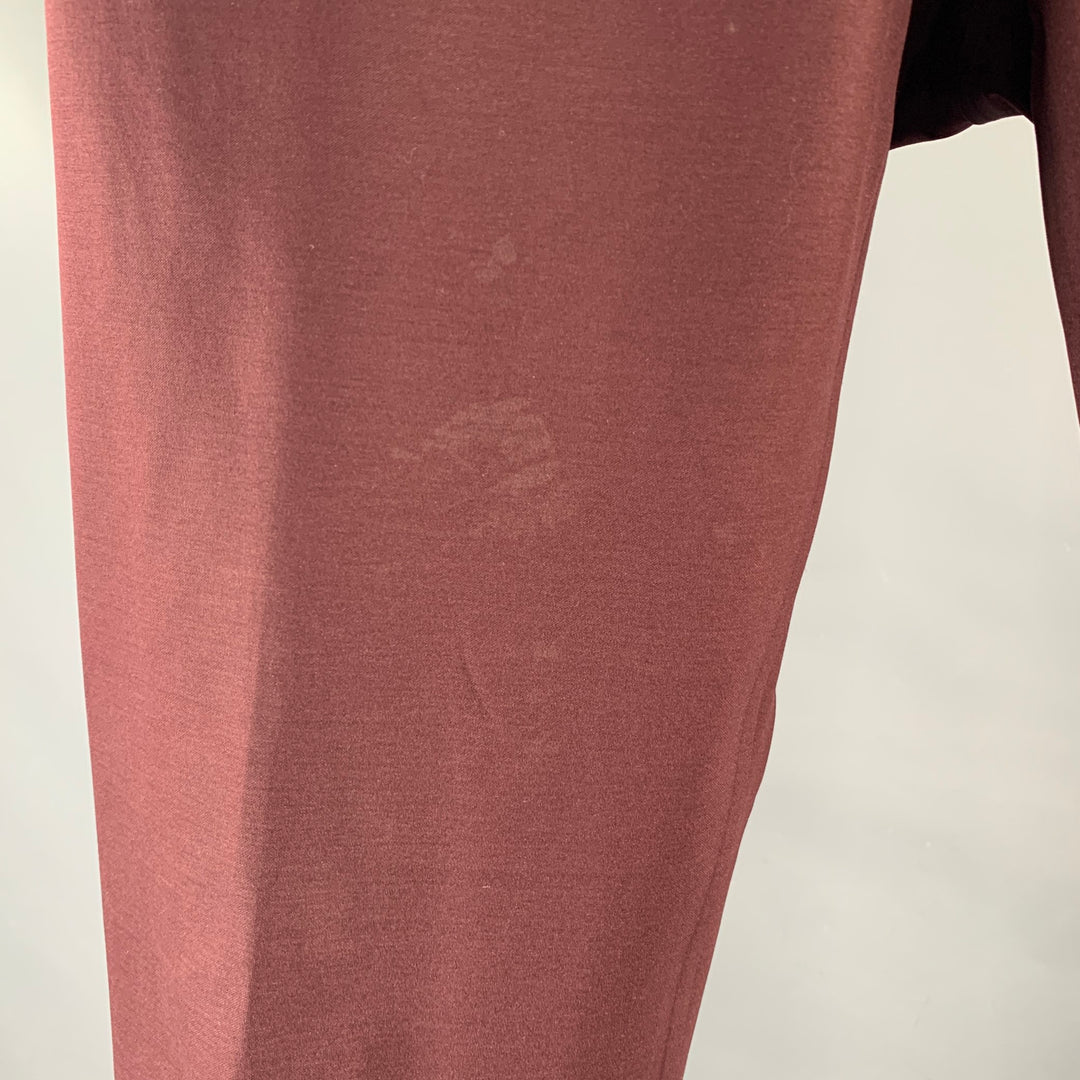 THEORY Size 32 Burgundy Cotton / Polyester Tapered Casual Pants