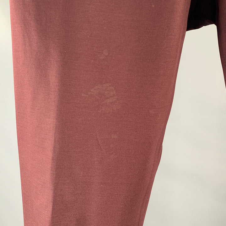 THEORY Size 32 Burgundy Cotton / Polyester Tapered Casual Pants