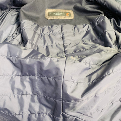 CORNELIANI Size 42 Black Twill Wool Blend Single Breasted Water Resistant Coat