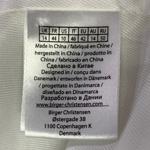 ROTATE Size 10 White Polyester Wool Double Breasted Notch Lapel Jacket