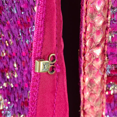 LOUIS VUITTON Size 10 Purple Fuchsia Cotton Blend Jacket Blazer